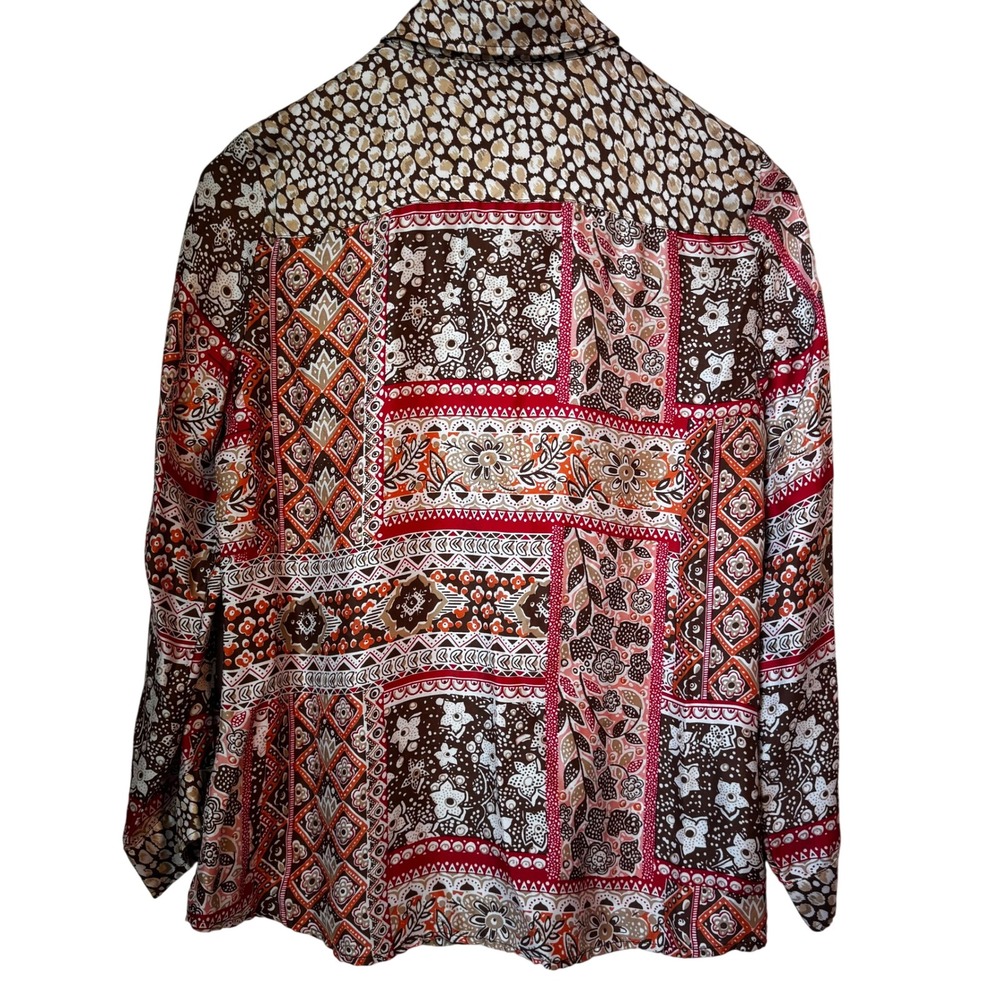 J Mclaughlin Patchwork Pattern Silk Blend Long Sl… - image 6